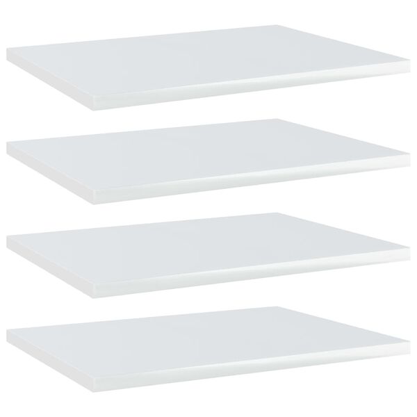 vidaXL Shelf Set of 4 High gloss white Engineered wood Medium