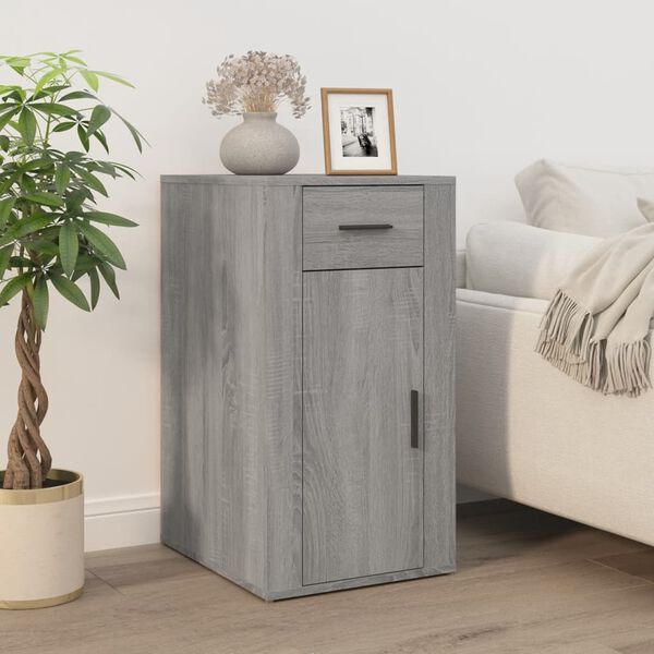 vidaXL Desk Cabinet Grey Sonoma Engineered Wood Medium Desk Cabinet
