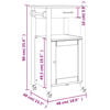vidaXL Kitchen Trolley MONZA 18.9"x15.7"x34.8" Solid Wood Pine