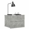 vidaXL Bedside Cabinet Concrete Grey Engineered Wood Small