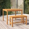 vidaXL Garden Dining Table Wood Brown Solid Acacia Wood 35.4x35.4 in