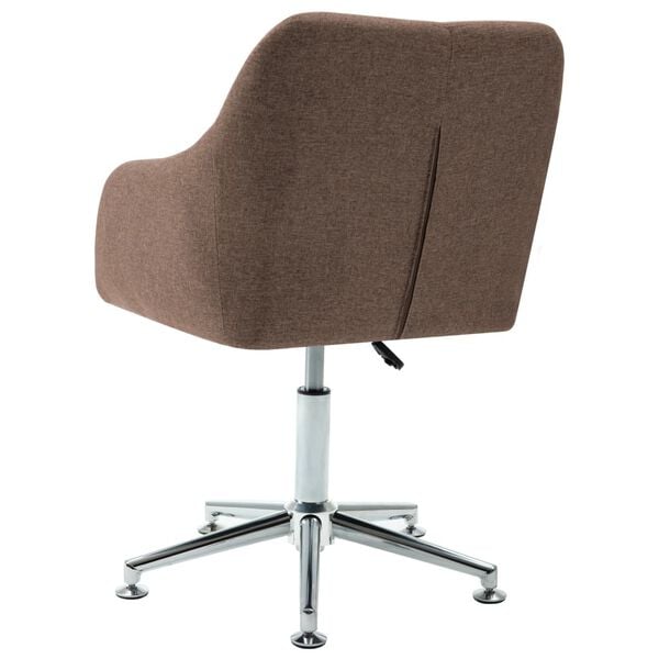 vidaXL Office Chair Brown Polyester, Plywood, Steel Adjustable Swivel