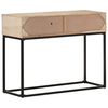 vidaXL Console Table Bleached wood, natural cane, black steel
