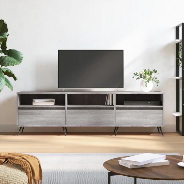 vidaXL TV Cabinet Grey Sonoma Engineered Wood Large TV Cabinet