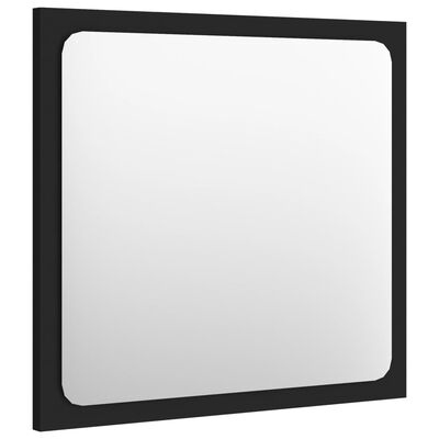 vidaXL Bathroom Mirror Black 15.7"x0.6"x14.6" Engineered Wood