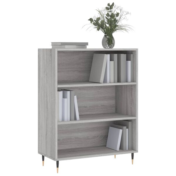 vidaXL Bookcase Grey Sonoma Engineered wood, Metal Medium Bookcase