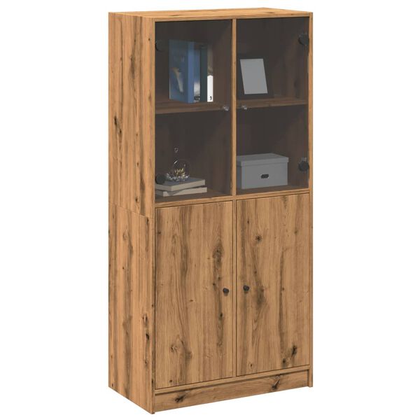 vidaXL Highboard Artisan Oak Engineered wood, glass Tall Highboard