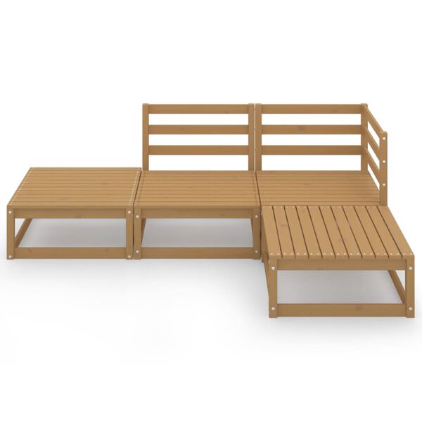 vidaXL Garden Lounge Set Honey Brown Solid Pine Wood Standard Modular