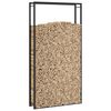vidaXL Firewood Rack Matt Black 43.3"x11"x84.3" Steel