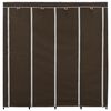 vidaXL Wardrobe Brown Iron tube and 100% polyester Large Wardrobe