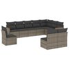 vidaXL Garden Sofa Set Gray Poly Rattan 10 piece Modular