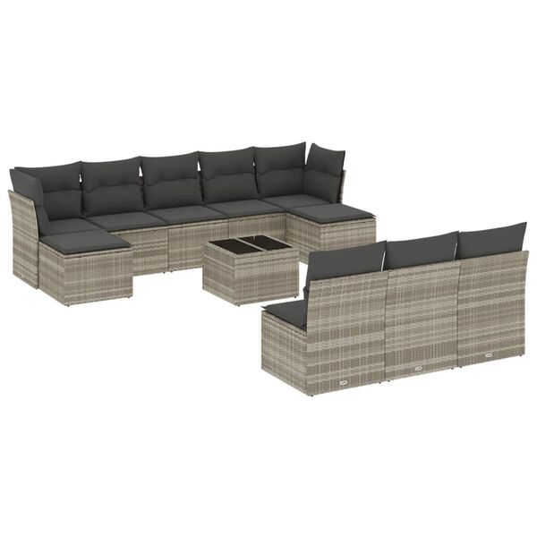vidaXL Garden Sofa Set Light Grey, Dark Grey
