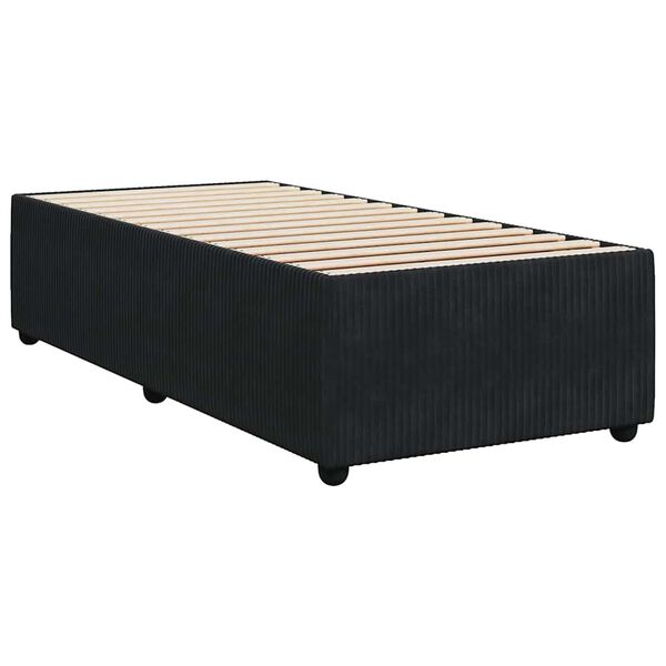 vidaXL Bed Frame Black Velvet Twin Bed Frame Rectangular Modern