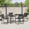 vidaXL Garden Dining Set Folding 5 pcs Black Textilene and steel