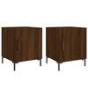 vidaXL Bedside Cabinet Set of 2 Brown Oak Engineered wood, iron Standard