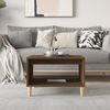vidaXL Coffee Table Brown Oak Engineered wood, solid eucalyptus wood