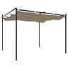 vidaXL Pergola with Retractable Roof Taupe 116.1"x115"x90.6"