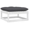vidaXL Footstool White, Anthracite Solid pine wood, 100% polyester Medium