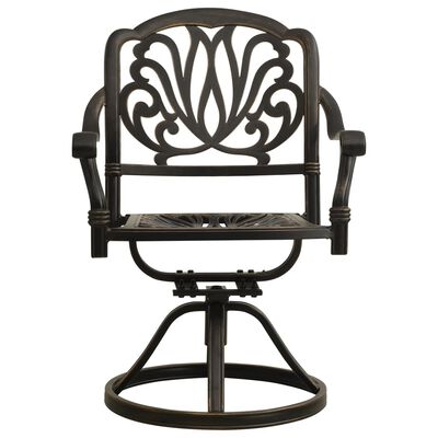 vidaXL Swivel Patio Chairs 2 pcs Cast Aluminum Bronze