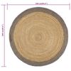 vidaXL Area Rug Brown and grey Jute 94.5 in diameter Area Rug Round