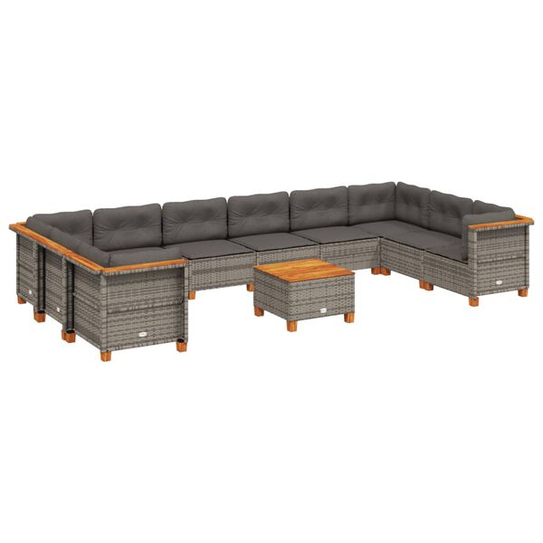 vidaXL Garden Sofa Set Grey