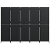 vidaXL Room Divider 5 Panels Black Poly Rattan