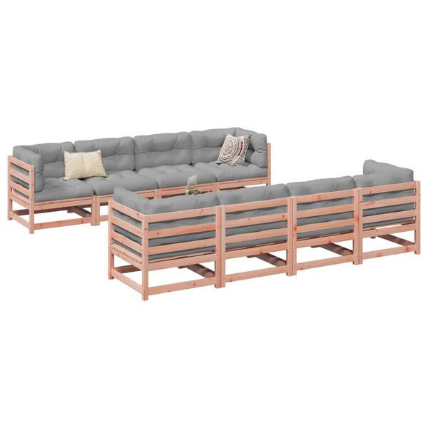 vidaXL Garden Sofa Set Grey Douglas Fir Wood Large Modular