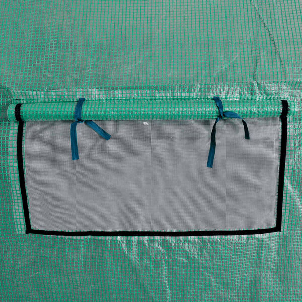 vidaXL Polytunnel Greenhouse Green Tough Steel, Polyethylene Large