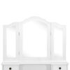 vidaXL Dressing Table Set with Stool White 31.5x27.2x55.5" Paulownia Wood