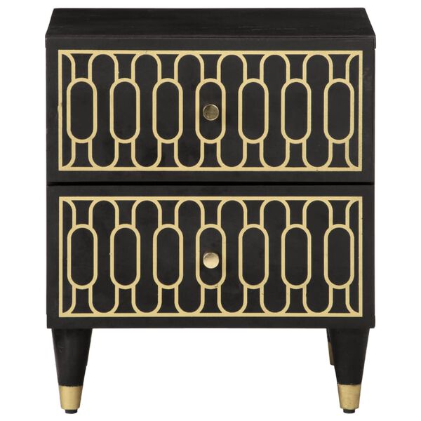 vidaXL Bedside Cabinet Black and natural wood Solid mango wood, iron