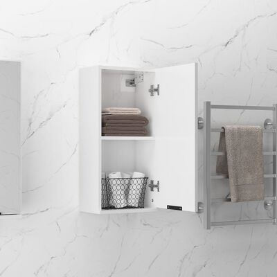 vidaXL Wall-mounted Bathroom Cabinet High Gloss White 12.6"x7.9"x26.4"