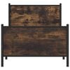 vidaXL Bed Frame Smoked Oak Steel, engineered wood Twin Bed Frame