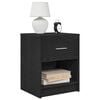 vidaXL Bedside Cabinet Set of 2 Black Engineered wood Standard