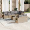 vidaXL Garden Sofa Set Beige, Light Grey