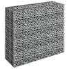 vidaXL Gabion Raised Bed Silver Galvanized Steel 35.4x11.8x35.4 in