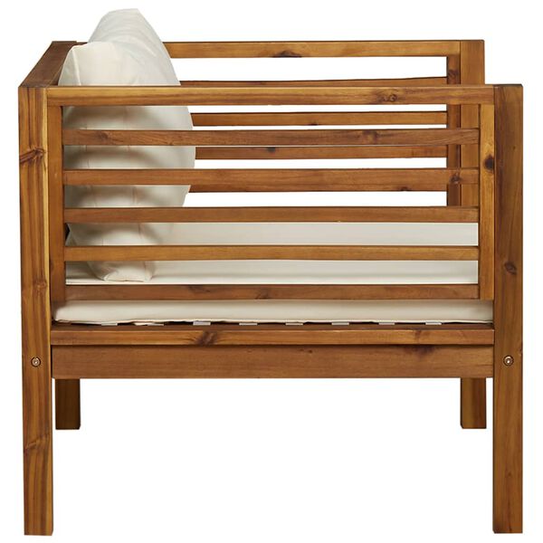 vidaXL Garden Chair Cream White, Natural Wood