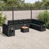vidaXL Garden Sofa Set Black