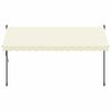vidaXL Retractable Awning Cream 137.8"x59.1" Fabric and Steel
