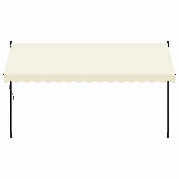 vidaXL Retractable Awning Cream 137.8"x59.1" Fabric and Steel