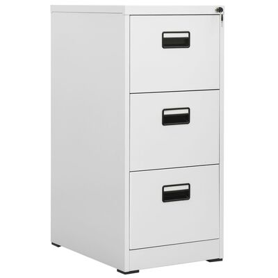 vidaXL File Cabinet with 3 Drawers Gray 40.4" Steel