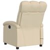 vidaXL Massage Recliner Chair Cream Fabric (100% polyester), Metal, Plywood