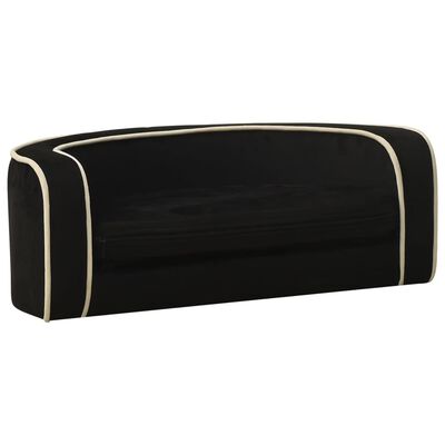 vidaXL Foldable Dog Sofa Black 28.7"x26.4"x10.2" Plush Washable Cushion