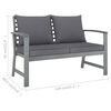 vidaXL Garden Lounge Set Grey Solid Acacia Wood Medium Hardwood