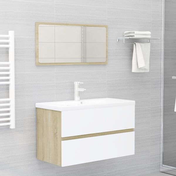 vidaXL Bathroom Furniture Set White Engineered wood Medium