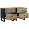 vidaXL Bedside Cabinet Set of 2 Multicolor wood tones with black frame