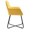 vidaXL Dining Chair Set of 4 Yellow Fabric and Powder-Coated Steel