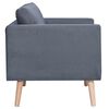 vidaXL Sofa Dark Grey Polyester, Wood 3-Seater Removable Covers