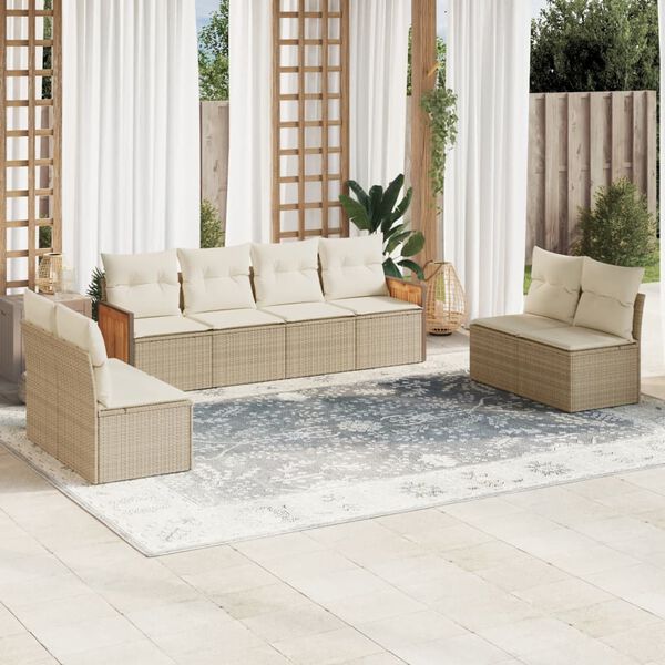 vidaXL Garden Sofa Set Beige, Cream White