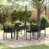 vidaXL Garden Dining Set 5 pcs Black Poly Rattan