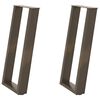 vidaXL Console Table Legs U-Shaped 2 pcs Natural Steel 11.0x(28.3-28.7)" Steel
